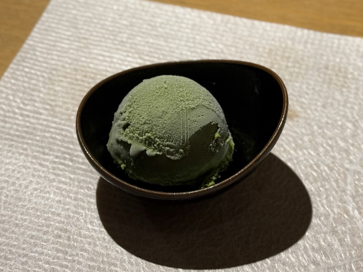 御船山楽園ホテルの夕食
自家製緑茶アイスクリーム