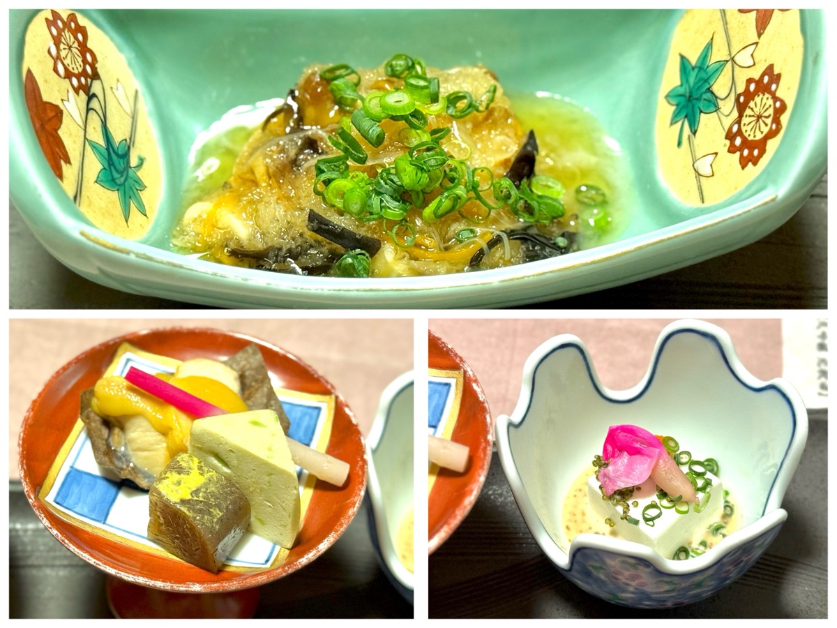 河豚白子三種［豆腐・田楽・煮卸し］