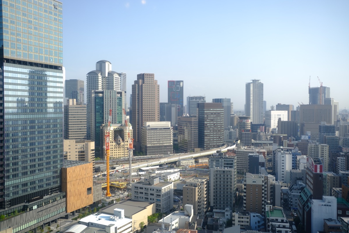 ウェスティンホテル大阪のラウンジから見えた景色