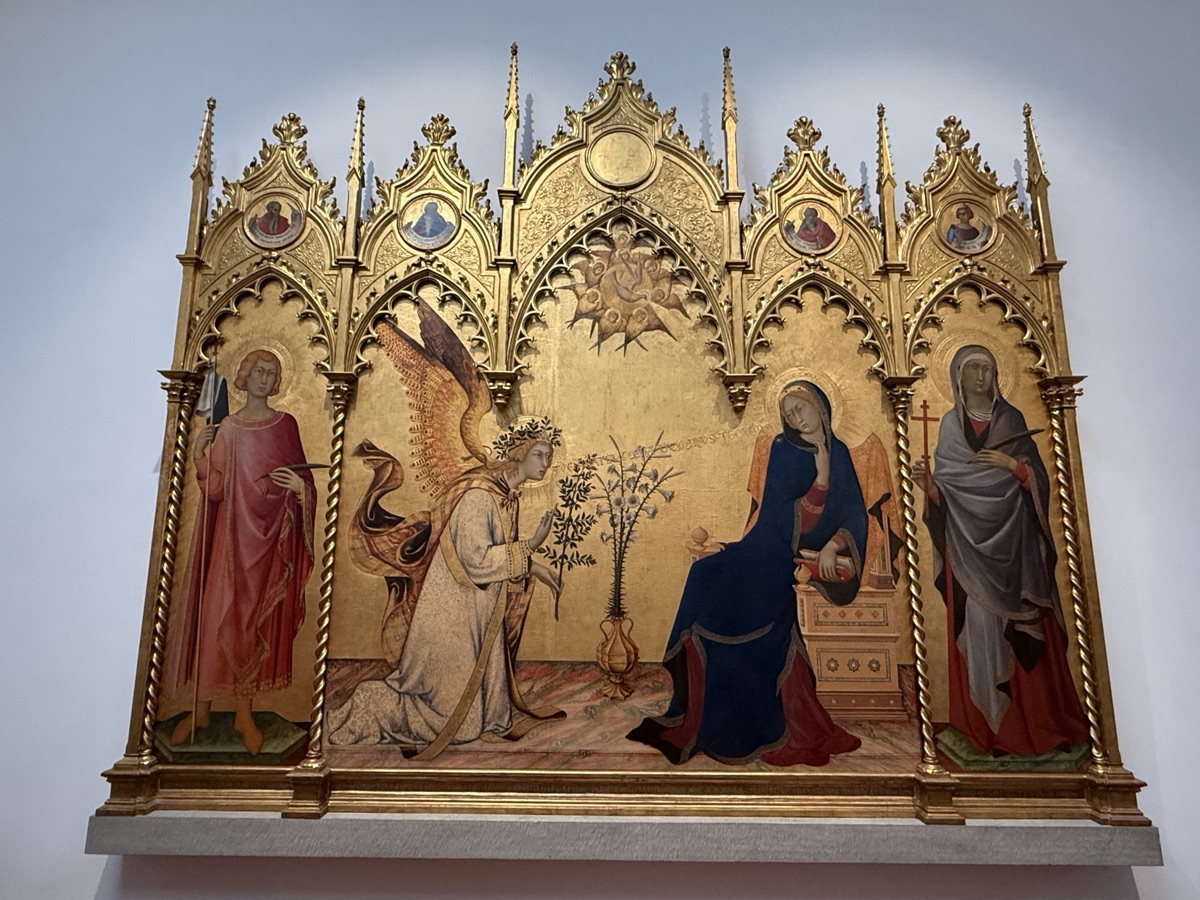 《聖女マルガリータと聖アンサヌスのいる受胎告知（Annunciazione tra i santi Ansano e Massima）》 シモーネ・マルティーニ と リッポ・メンミ