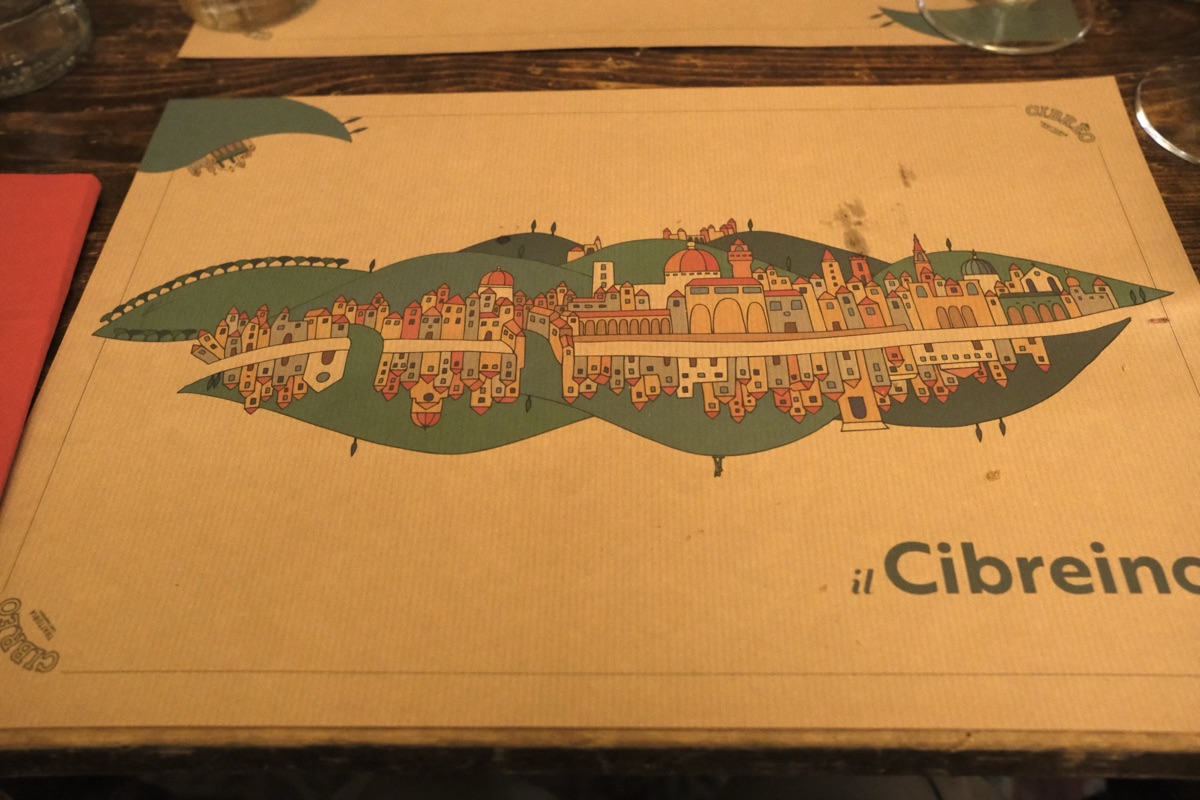 チブレオ・トラットリアのランチョンマット