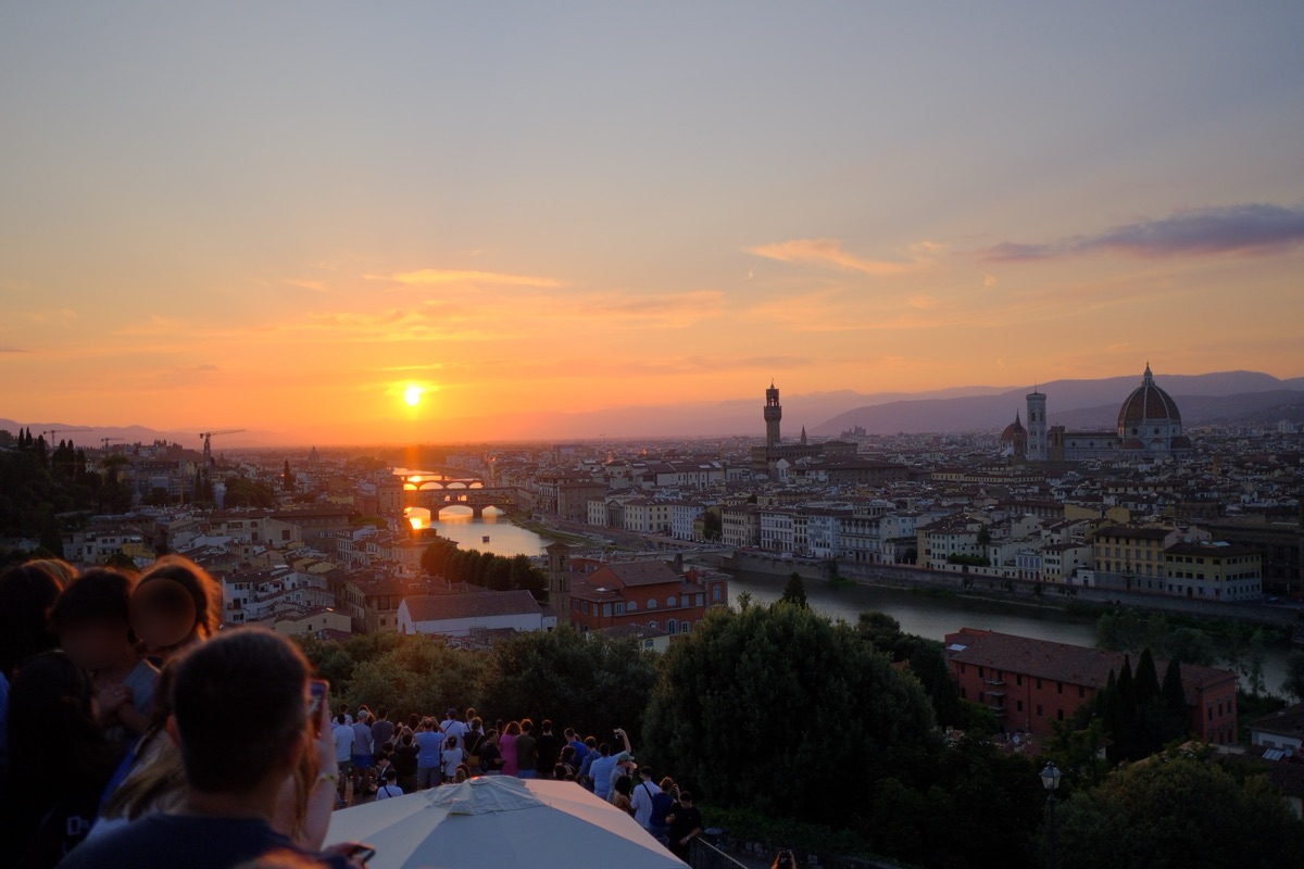 ミケランジェロ広場から見た夕焼け