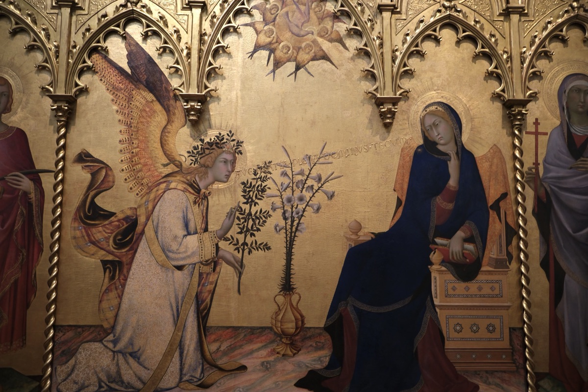 《聖女マルガリータと聖アンサヌスのいる受胎告知（Annunciazione tra i santi Ansano e Massima）》 シモーネ・マルティーニ と リッポ・メンミ