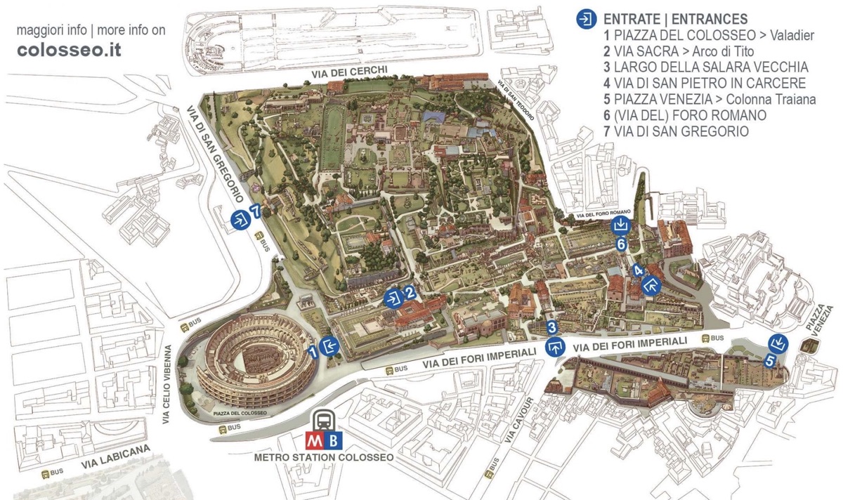 コロッセオのチケットPDFに載っている地図