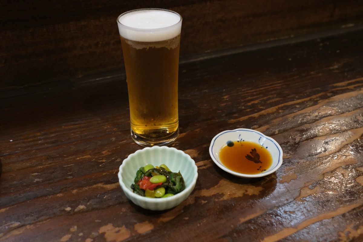 ビールとお通し