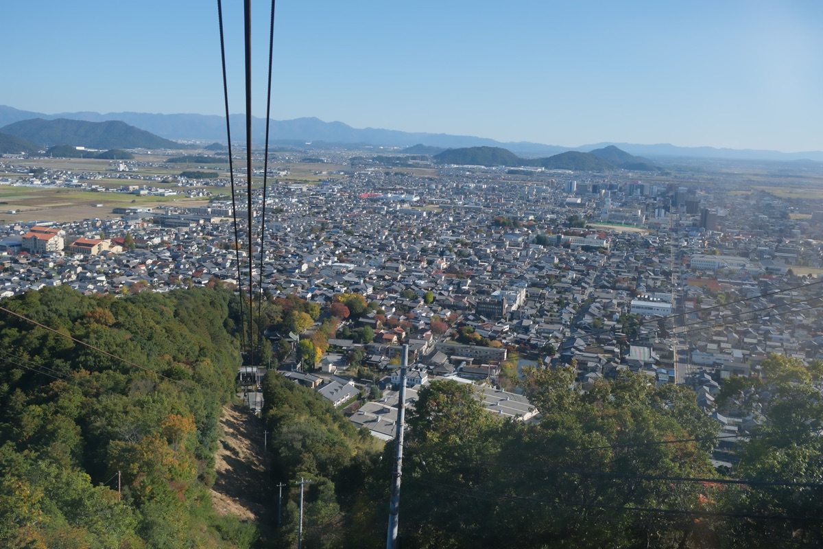 八幡山ロープウェーの景色
