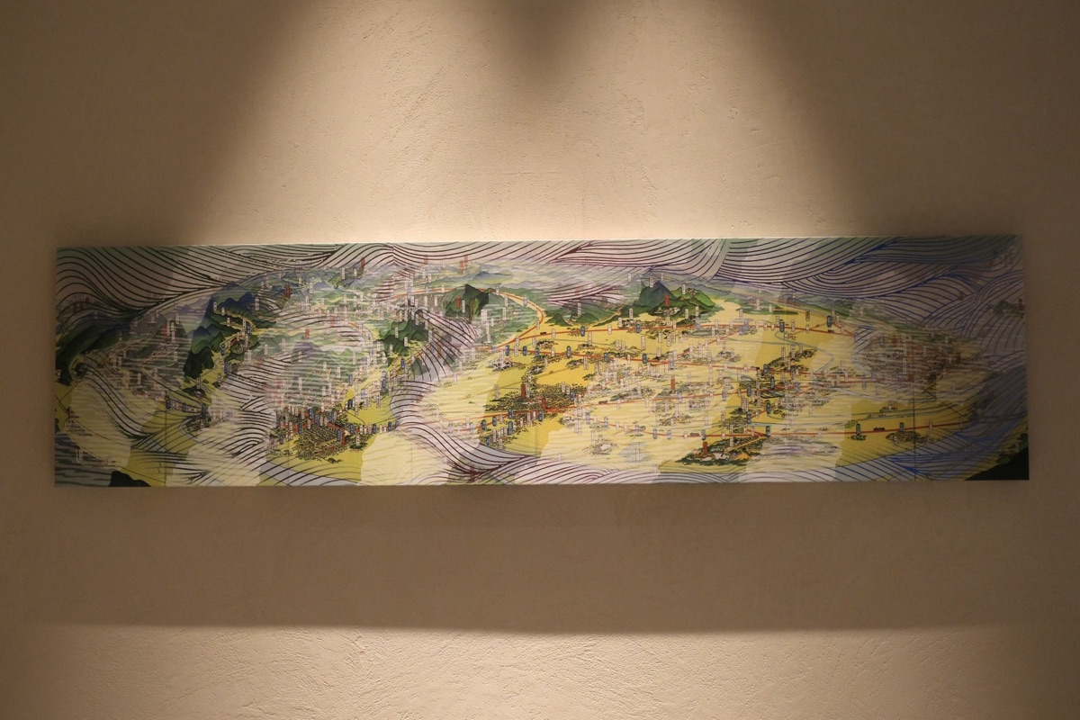 名鉄の路線図モチーフのアート
